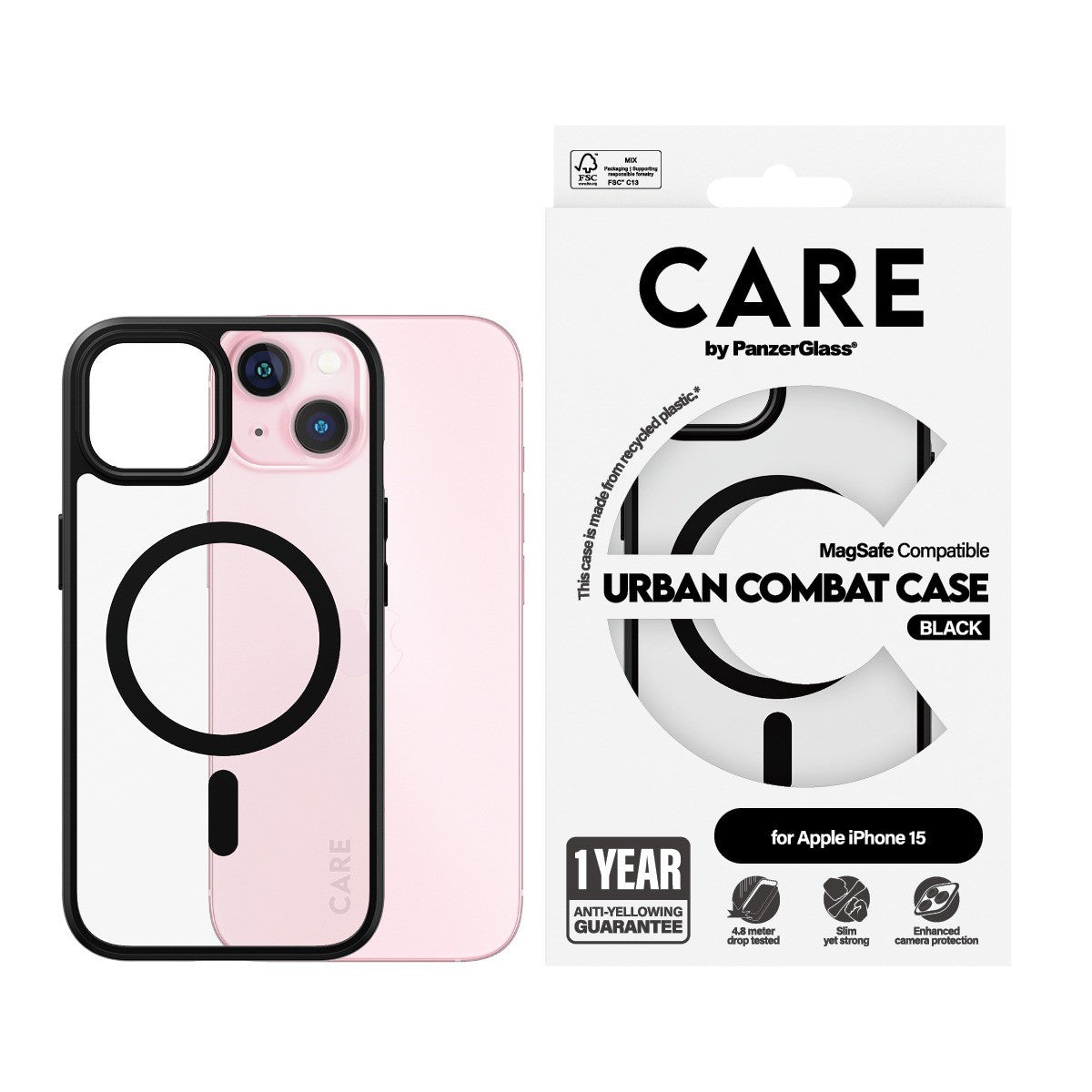 CARE by PanzerGlass iPhone 15 Cover Urban Combat MagSafe Sort