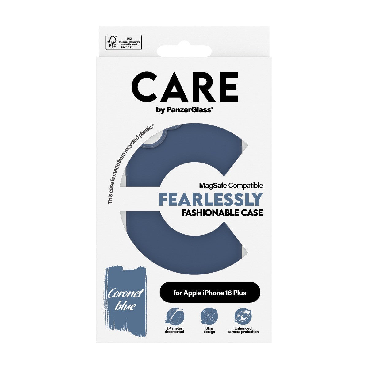 CARE by PanzerGlass iPhone 16 Plus Cover Fashionable MagSafe Blå