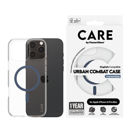 CARE by PanzerGlass iPhone 16 Pro Max Cover Urban Combat MagSafe Blå