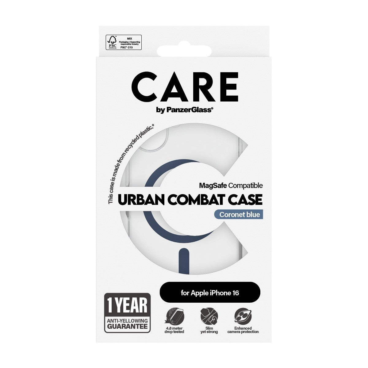 CARE by PanzerGlass iPhone 16 Cover Urban Combat MagSafe Blå