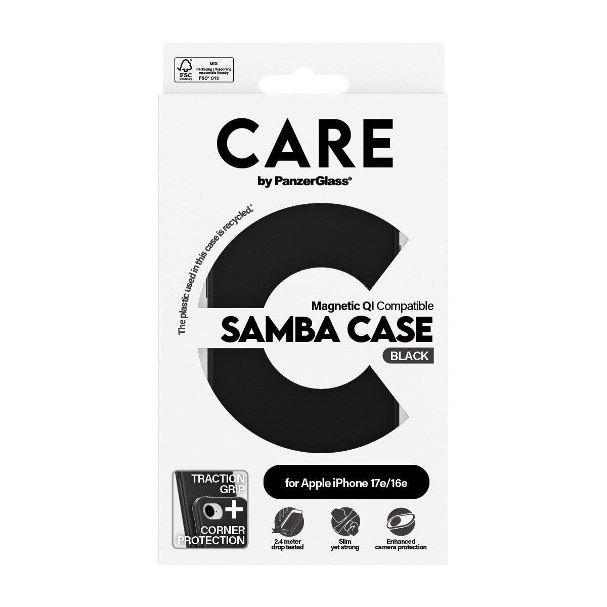CARE by PanzerGlass iPhone 16e/iPhone 17e Cover Samba MagSafe Sort