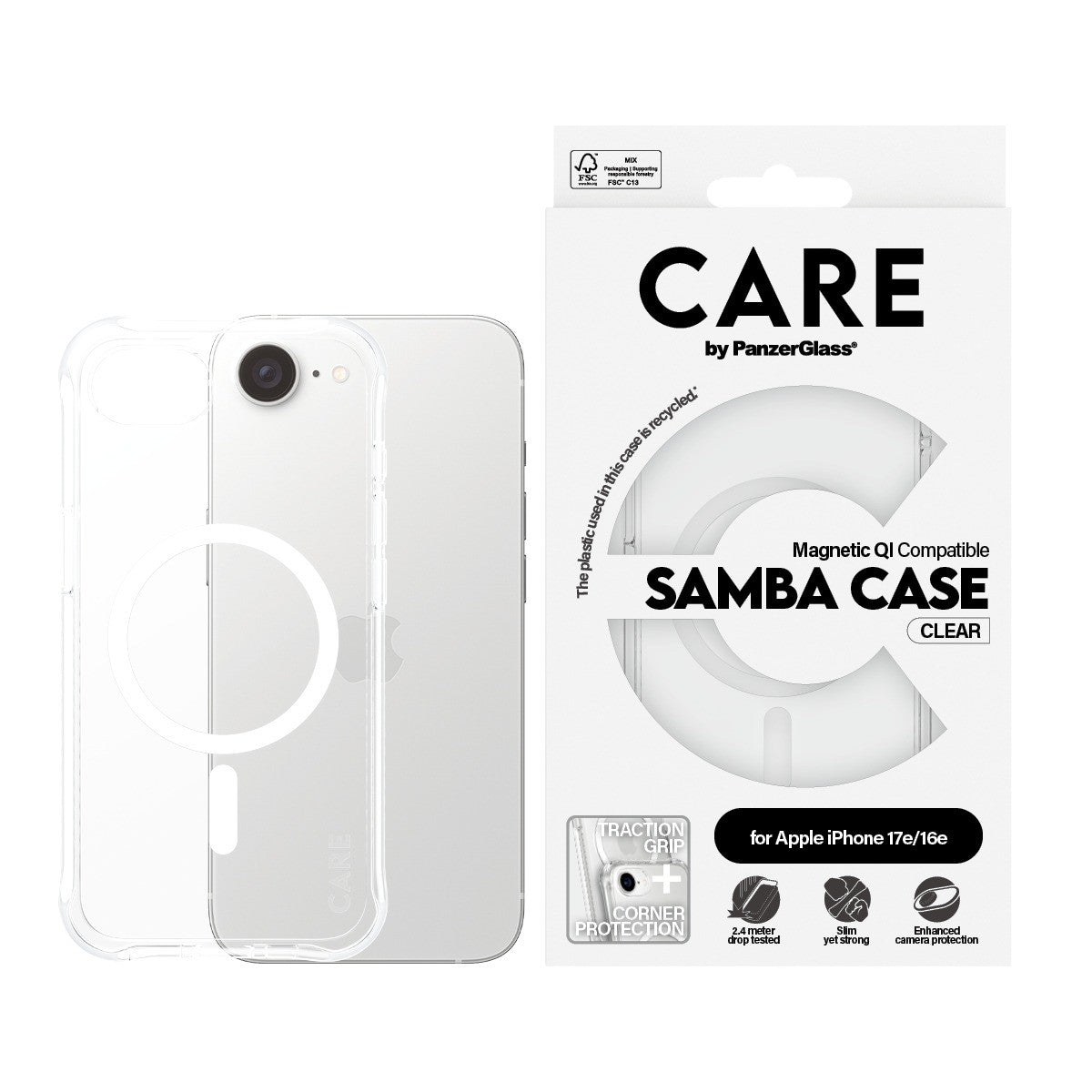 CARE by PanzerGlass iPhone 17e Cover Samba MagSafe Klar
