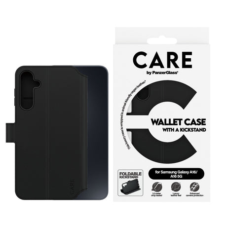 CARE by PanzerGlass Samsung Galaxy A16 Etui Wallet Kickstand Sort