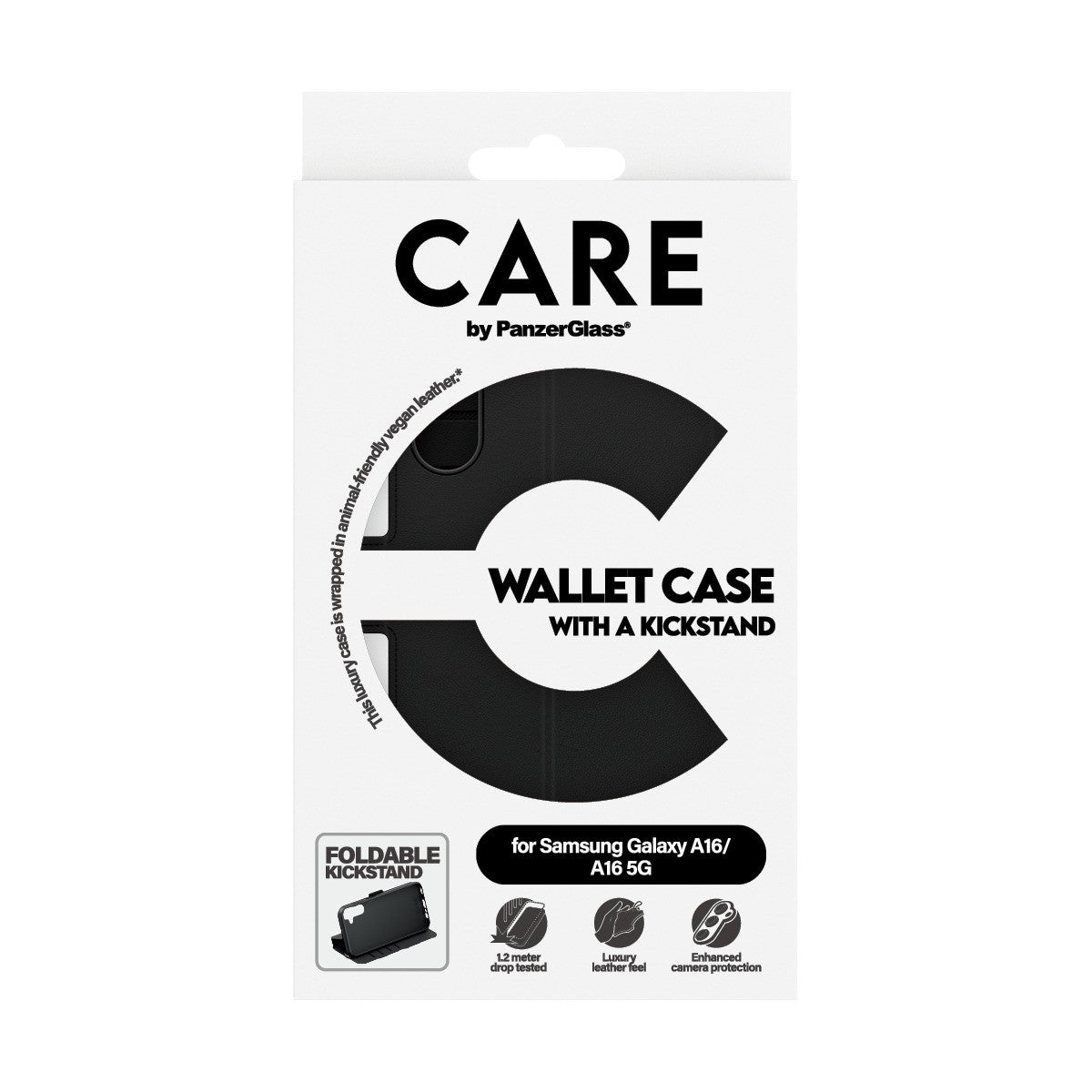 CARE by PanzerGlass Samsung Galaxy A16 Etui Wallet Kickstand Sort