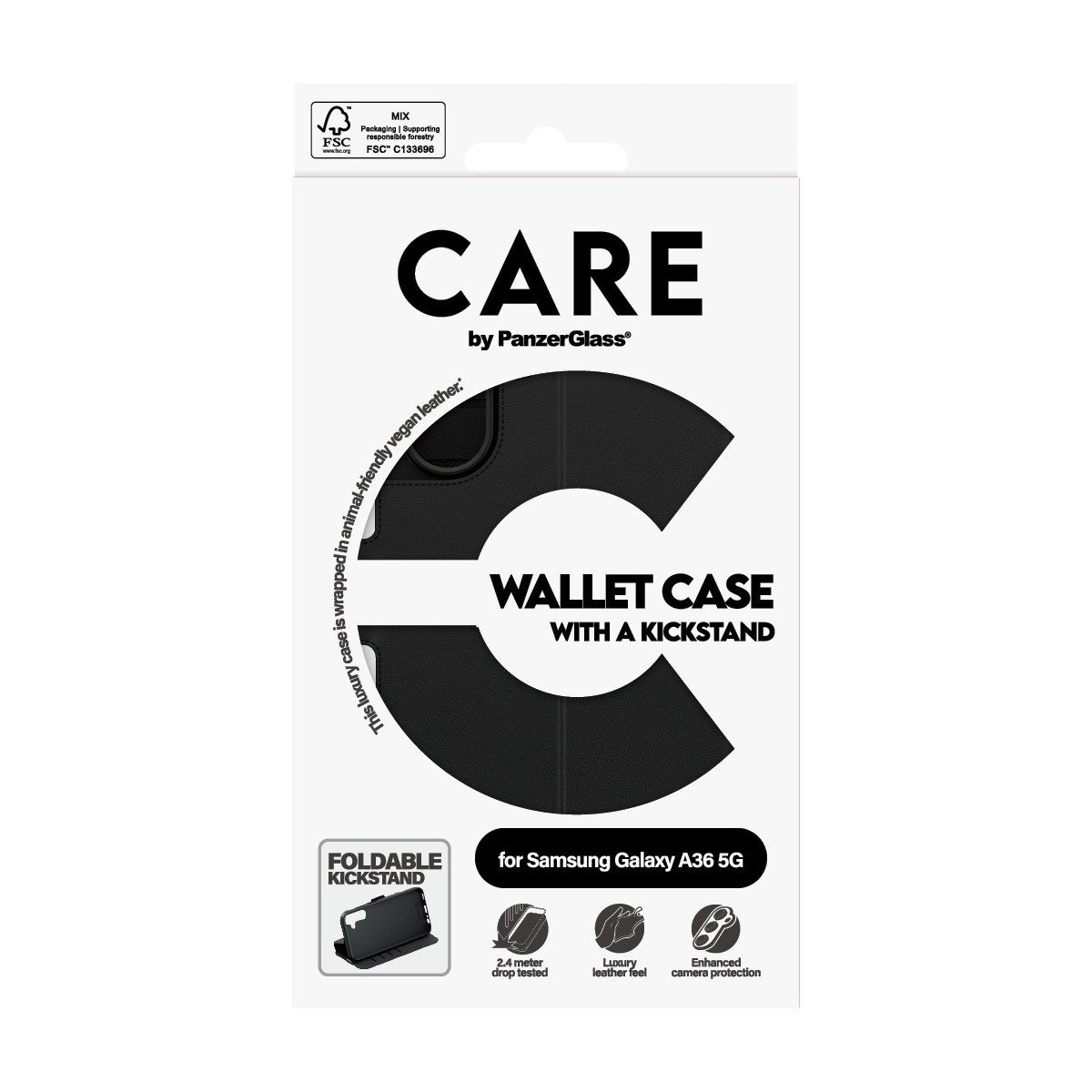 CARE by PanzerGlass Samsung Galaxy A36 Etui Wallet Kickstand Sort
