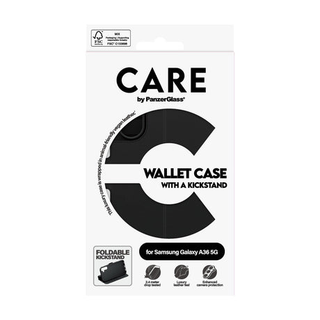 CARE by PanzerGlass Samsung Galaxy A36 Etui Wallet Kickstand Sort