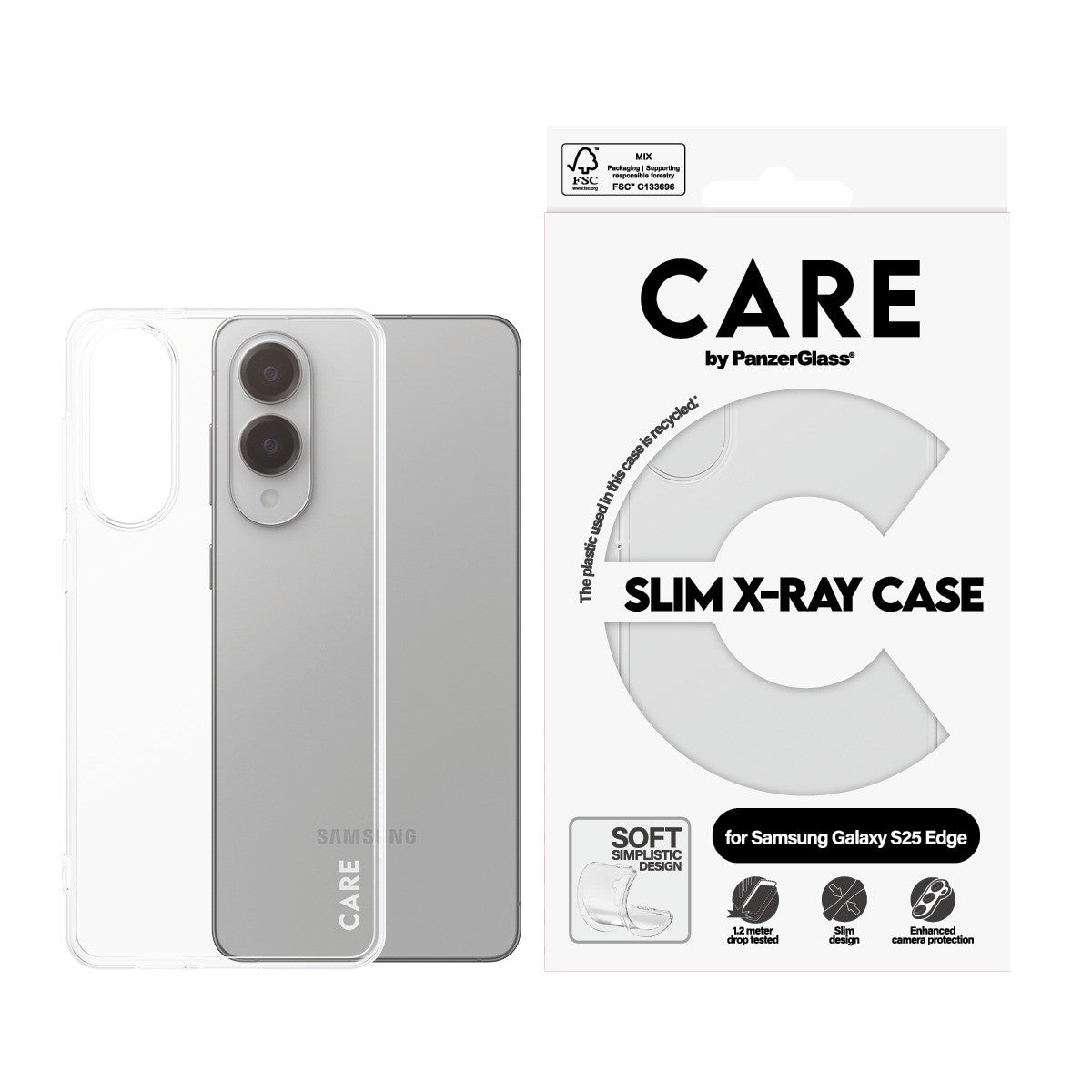 CARE by PanzerGlass Samsung Galaxy S25 Edge Cover X-Ray Klar