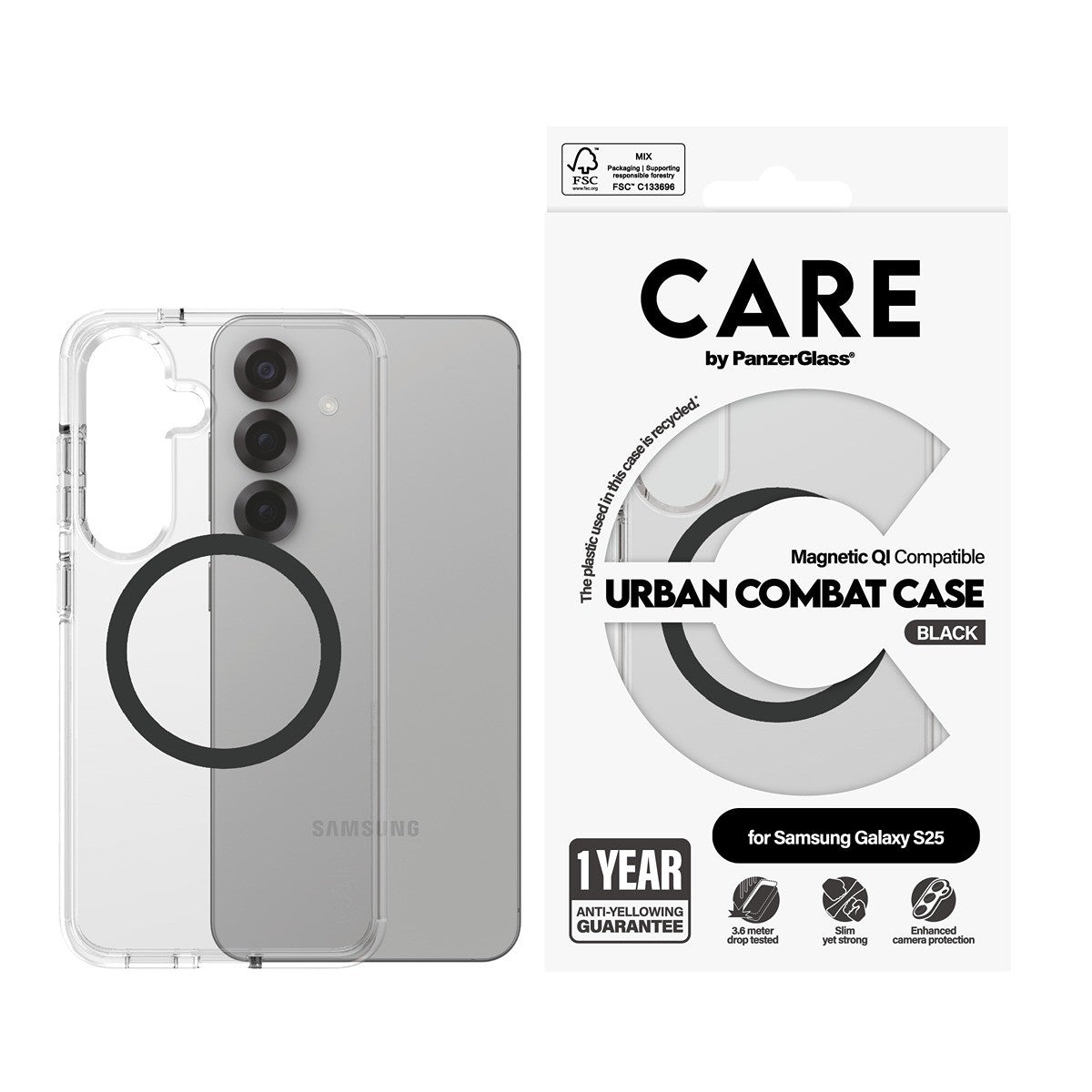 CARE by PanzerGlass Samsung Galaxy S25 Cover Urban Combat MagSafe Sort