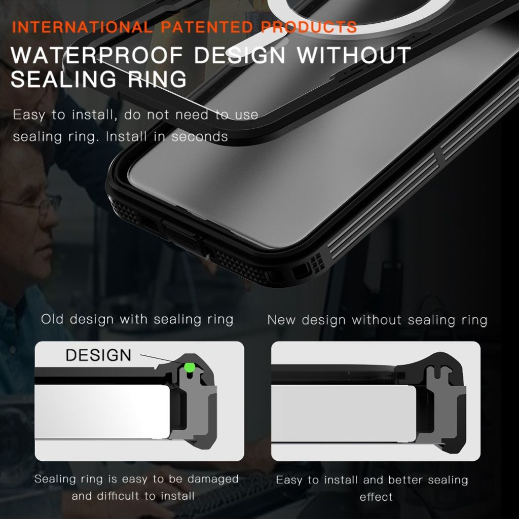 Redpepper Samsung Galaxy S25 Cover Vandtæt IP68 MagSafe Sort