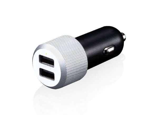 Just Mobile USB Highway Max Biloplader Sort Sølv