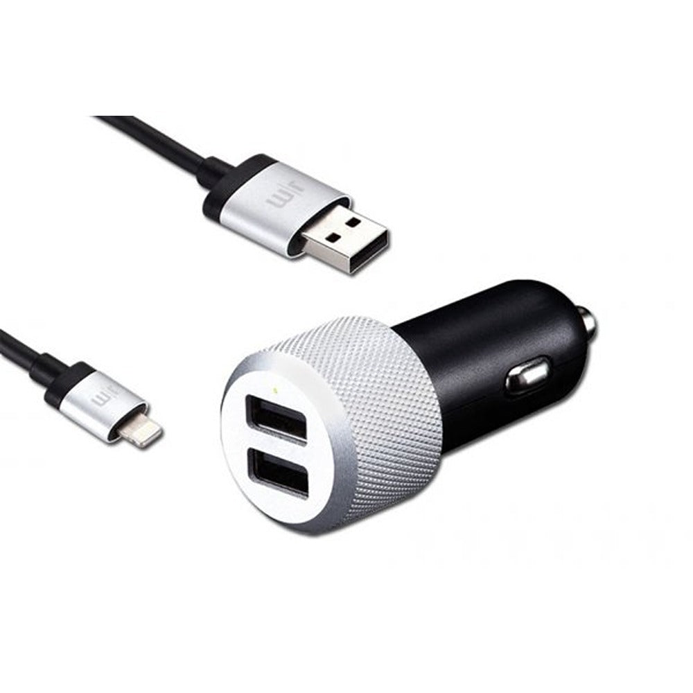 Just Mobile Billader Og Lightning Kabel Highway Max Sort Sølv