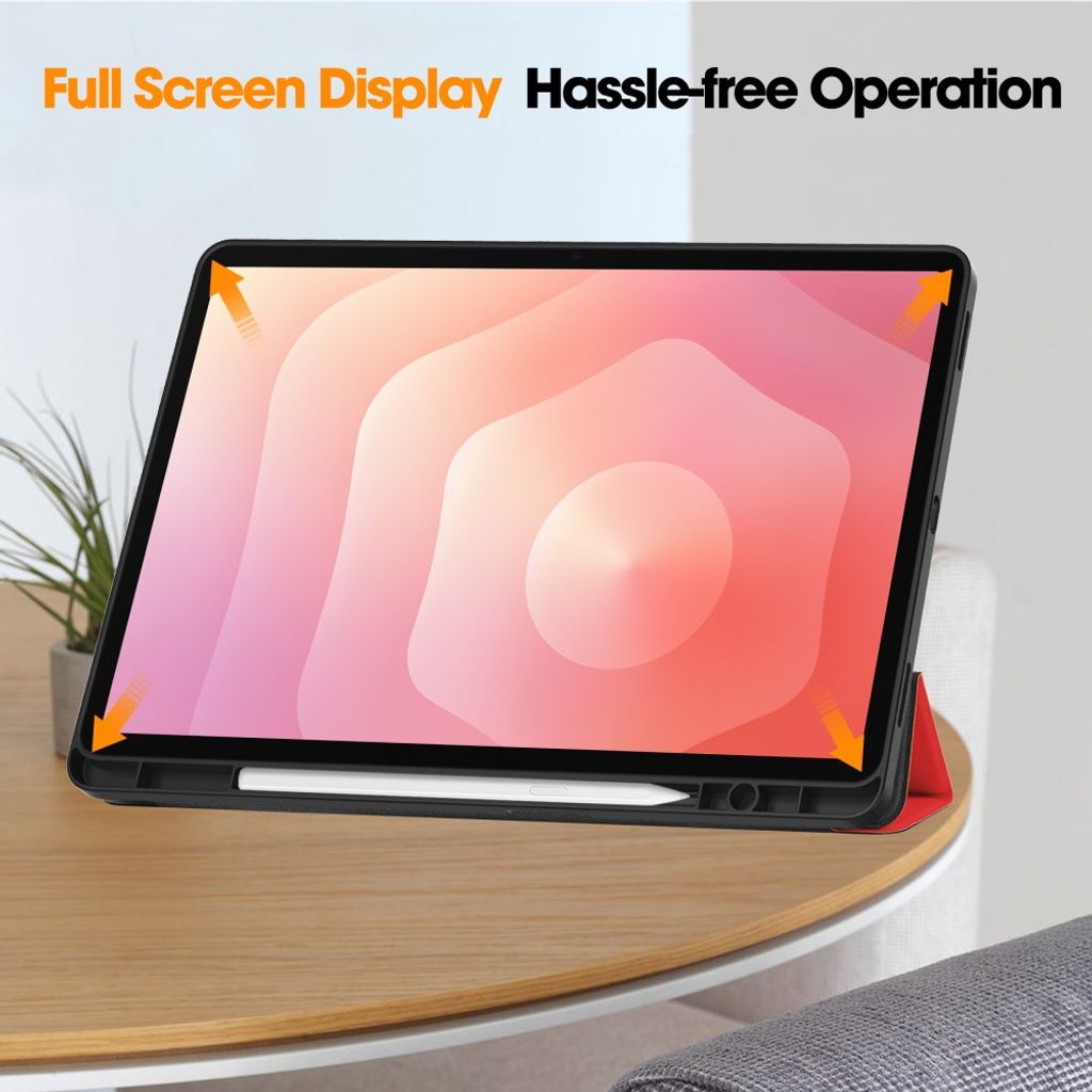 Samsung Galaxy Tab S12 Plus Etui Tri-Fold Pennfack Rød