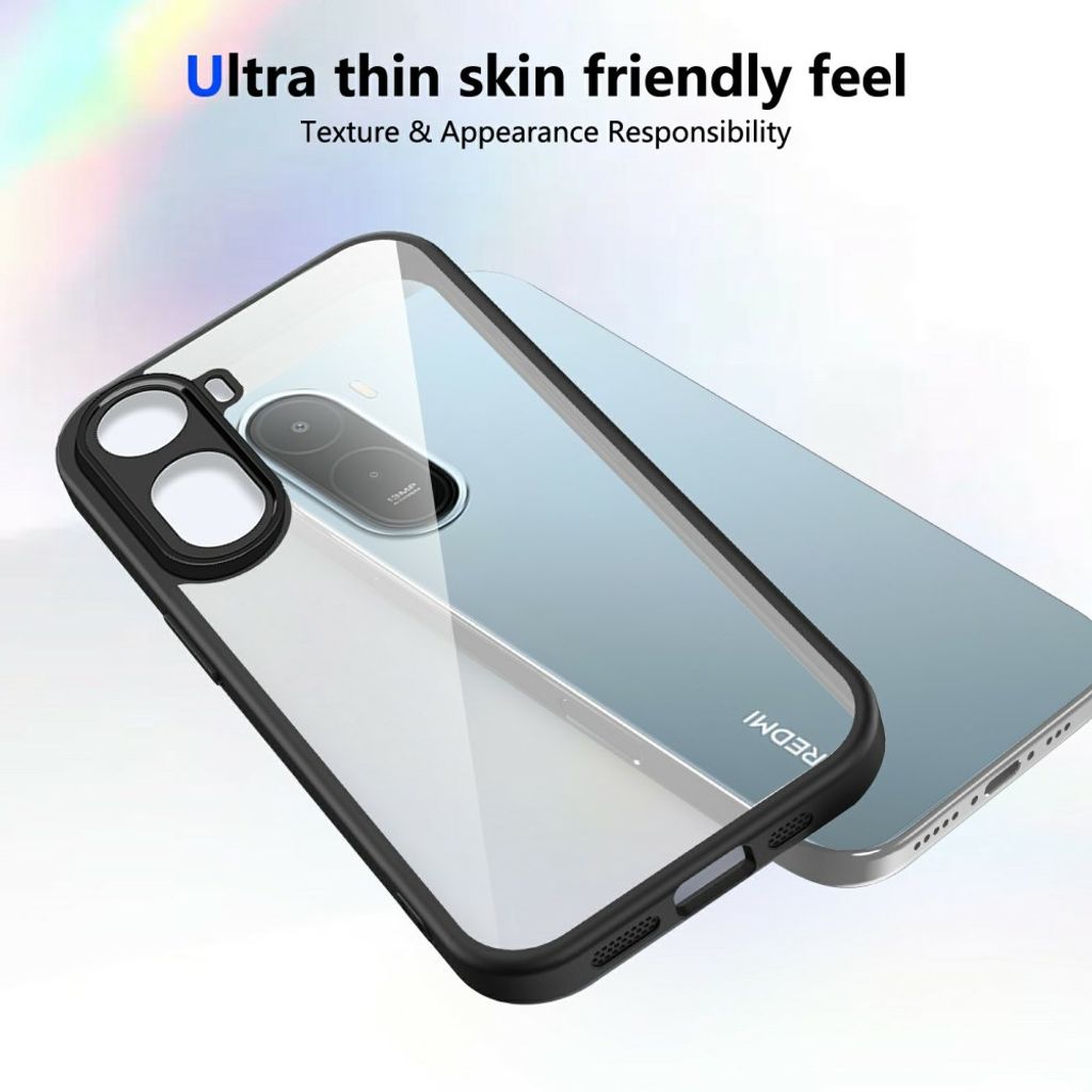 Xiaomi Redmi A7 Pro Cover Klar Bagside Sort