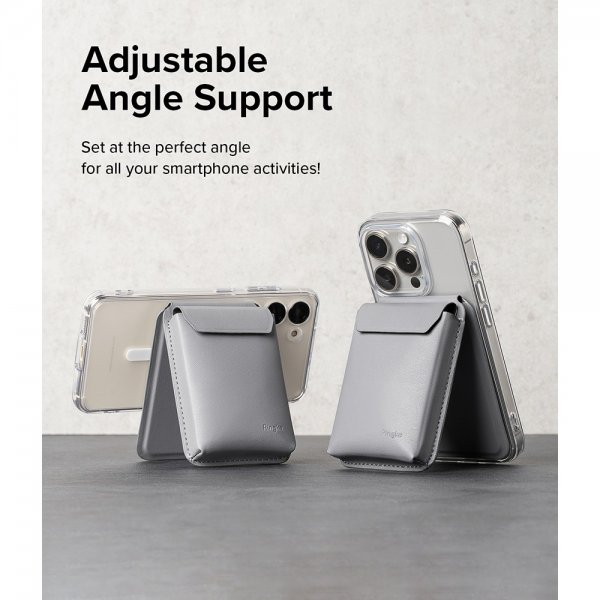 Ringke Kortholder Stand Pocket Magnetic MagSafe Light Gray