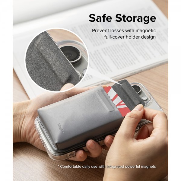 Ringke Kortholder Stand Pocket Magnetic MagSafe Light Gray