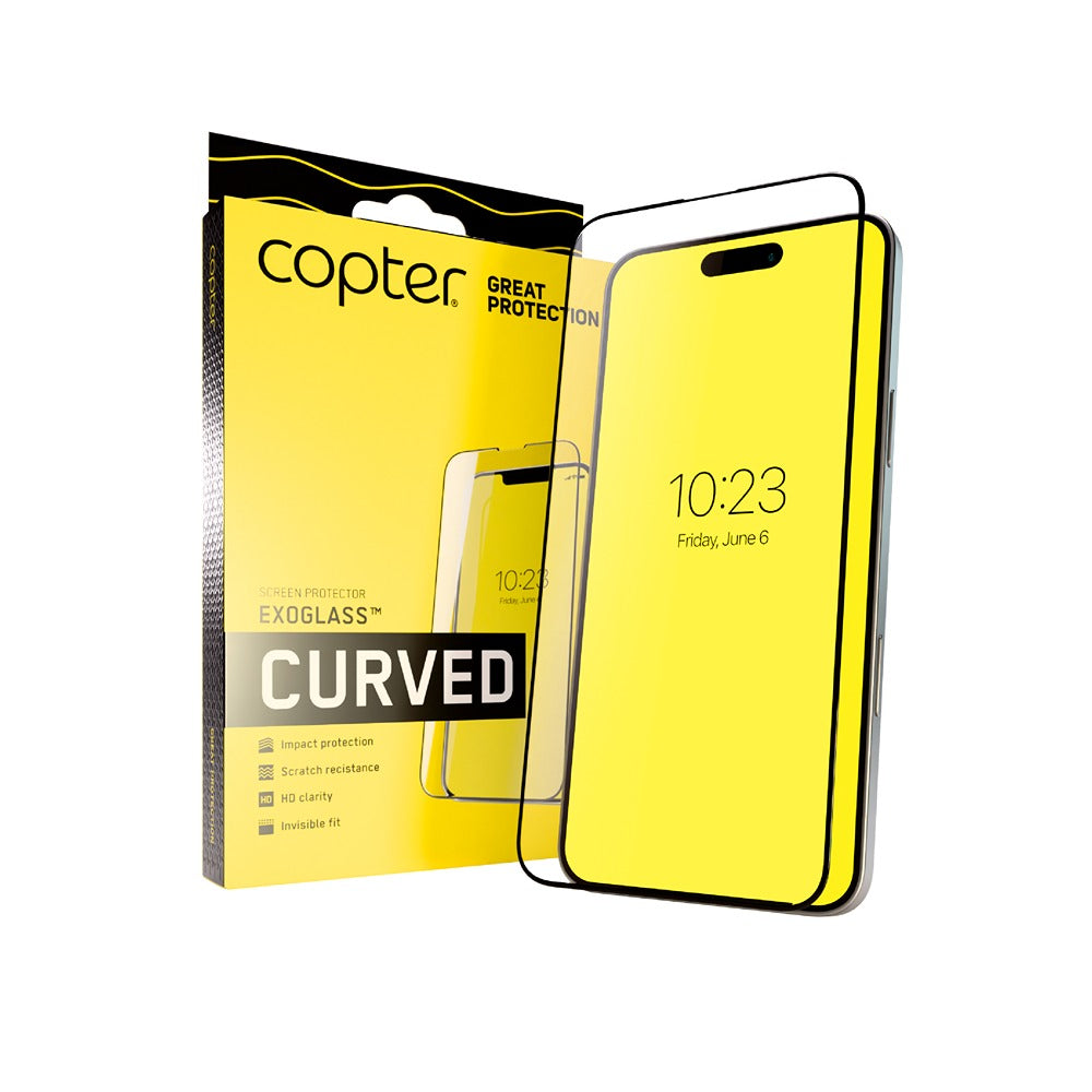 Copter iPhone 17/iPhone 17 Pro/iPhone 18 Pro Skærmbeskytter Exoglass Curved