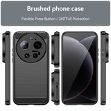 Xiaomi 17 Ultra Cover Børstet Kulfiber-tekstur Sort