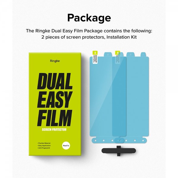 Ringke Google Pixel 7a Skærmbeskyttelse Dual Easy Film 2-pak