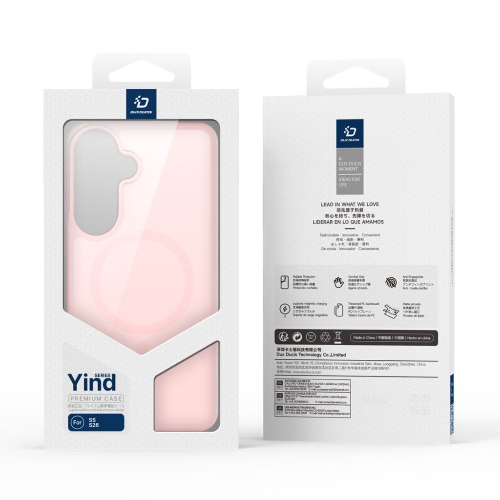 Dux Ducis Samsung Galaxy S26 Cover Yind Series MagSafe Lyserød