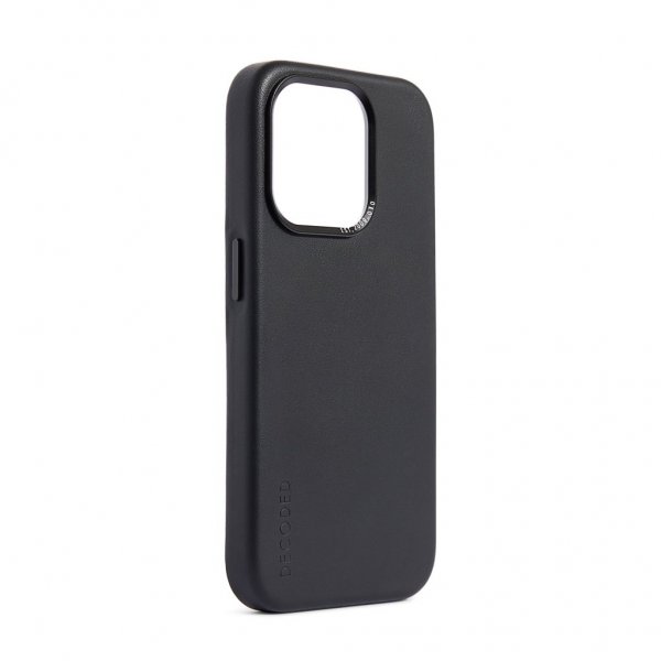 Decoded iPhone 15 Pro Cover Læder Bagcover Sort