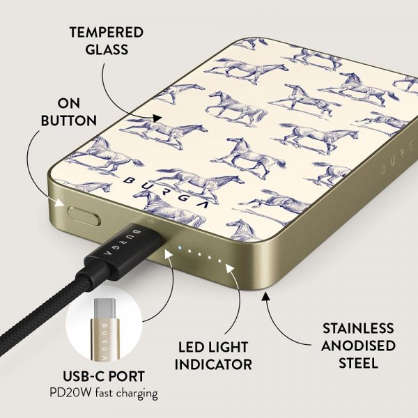 Burga Powerbank MagSafe 5000 mAh Derby Race Guld