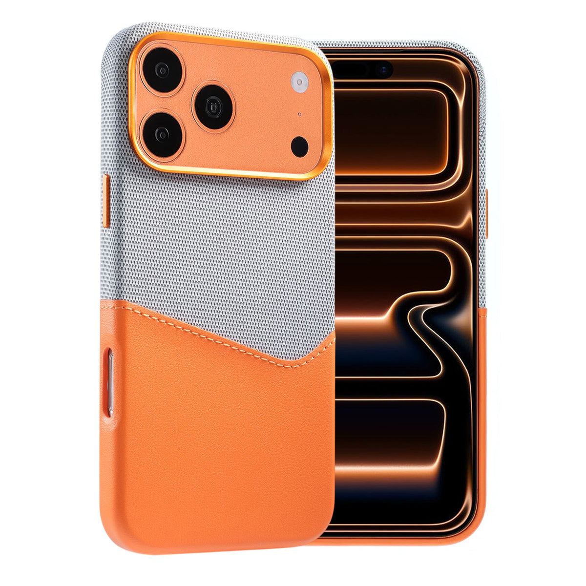 iPhone 17 Pro Max/iPhone 18 Pro Max Cover i læder med Kortholder og MagSafe Orange