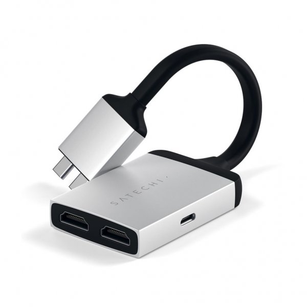 Satechi USB-C dobbelt HDMI-adapter Sølv