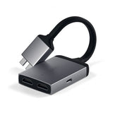 Satechi USB-C dobbelt HDMI-adapter Space Gray