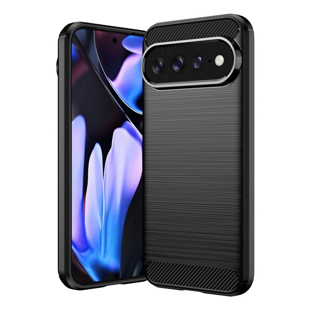Google Pixel 11 Pro XL Cover Børstet Kolfibertekstur Sort