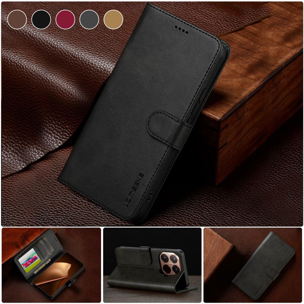Lc.Imeeke Xiaomi 17T Pro Etui med Kortholder Stativfunktion Sort