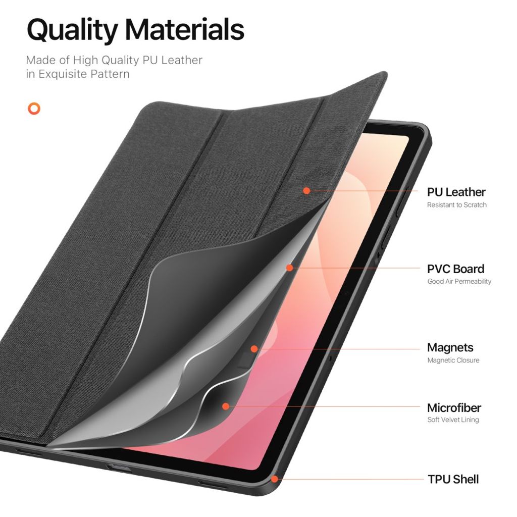 Dux Ducis Samsung Galaxy Tab S11 Etui DOMO Series Sort
