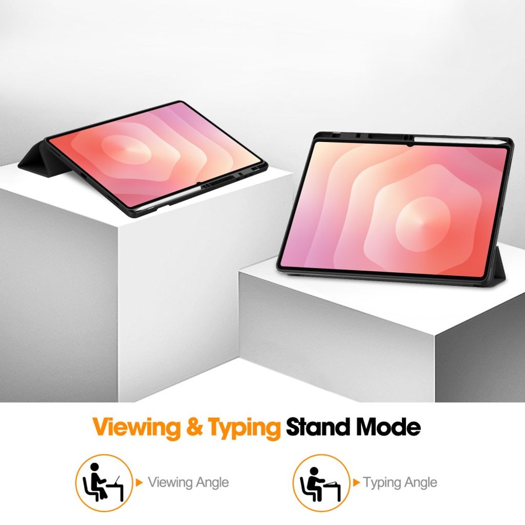 Samsung Galaxy Tab S11 Ultra/S12 Ultra Etui Tri-Fold Pennfack Sort