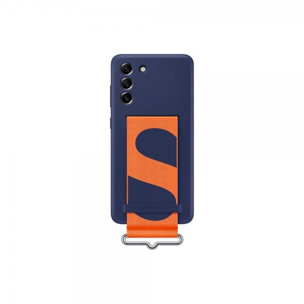 Samsung Original Galaxy S21 FE Cover Silikone med Strop Navy