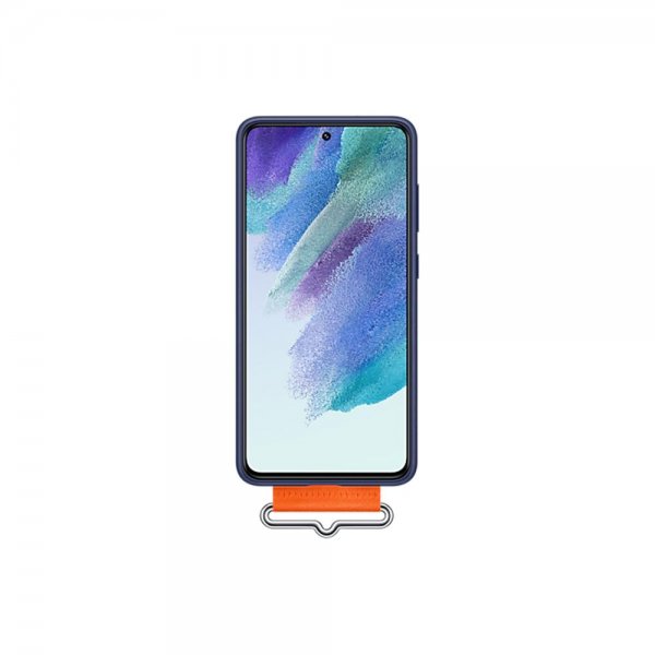 Samsung Original Galaxy S21 FE Cover Silikone med Strop Navy