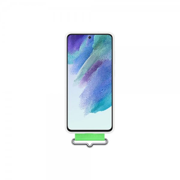 Samsung Original Galaxy S21 FE Cover Silikone Cover med Rem Hvid