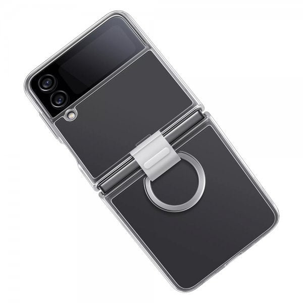 Samsung Original Galaxy Z Flip 4 Cover Clear Cover med Ring Transparent