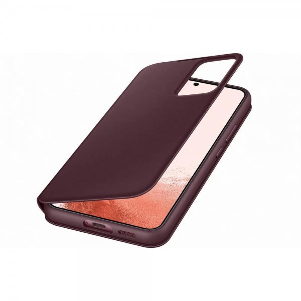 Samsung Original Galaxy S22 Cover Smart Clear View Cover Burgundy