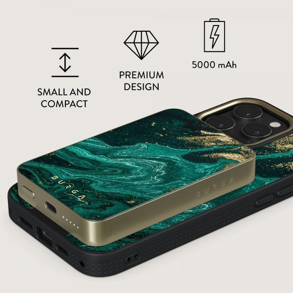 Burga Powerbank MagSafe 5000 mAh Emerald Pool Guld
