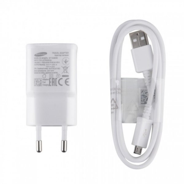 Samsung Original 2.0A USB oplader Micro USB Kabel Fast Charge Hvid EP-TA20EWE