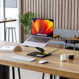 ALOGIC Elite Power Laptopstander med Trådløs Oplader Sort