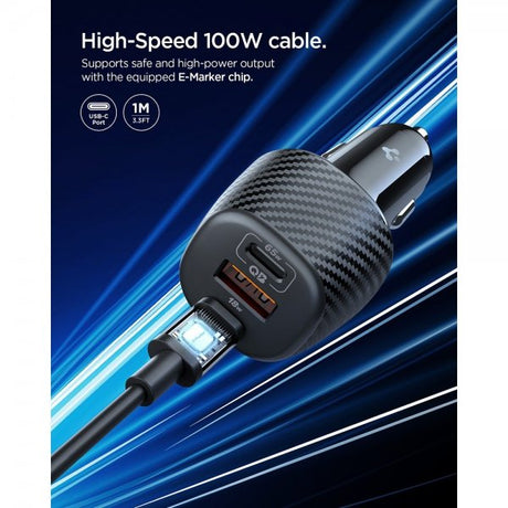 Spigen Essential Billader 113W 2xUSB-C 1xUSB-A Sort