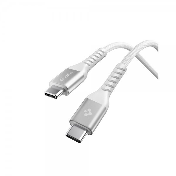 Spigen Essential Kabel Fabric USB-C/USB-C 100W 1m Hvid