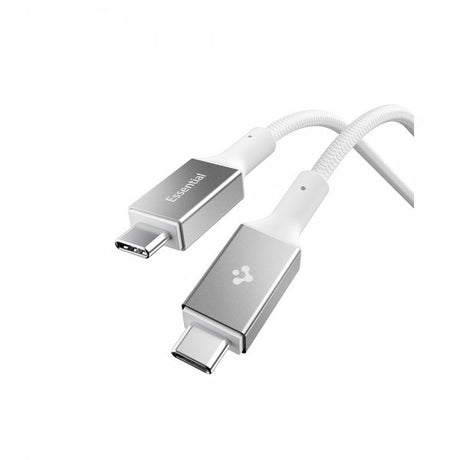 Spigen Essential Kabel Fabric USB-C/USB-C 240W 1,5m Hvid