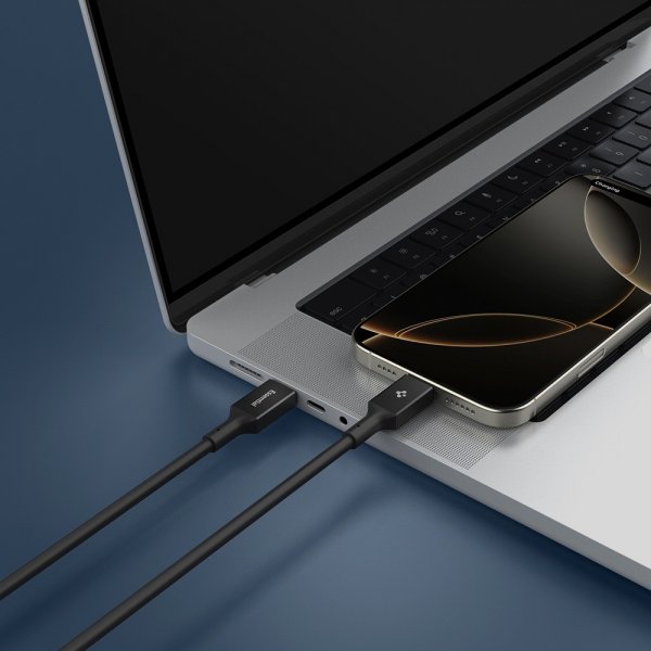 Spigen Essential Kabel USB-C til USB-C 100W 1m Sort