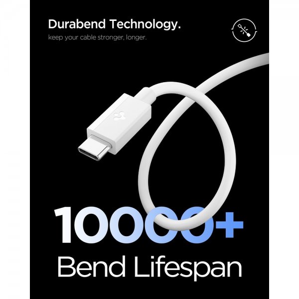 Spigen Essential Kabel USB-C til USB-C 60W 1m Hvid