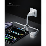 Spigen Essential oplader 47W 2xUSB-C 1xUSB-A Hvid