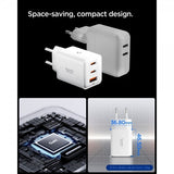 Spigen Essential oplader 47W 2xUSB-C 1xUSB-A Hvid