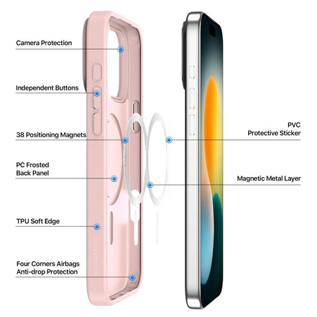Dux Ducis iPhone 17 Pro Max Cover Yind Series MagSafe Lyserød