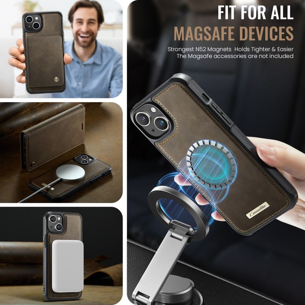 CaseMe iPhone 15 Etui C49 Series Brun
