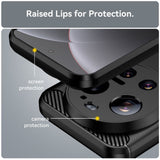 Xiaomi 17 Ultra Cover Børstet Kulfiber-tekstur Sort